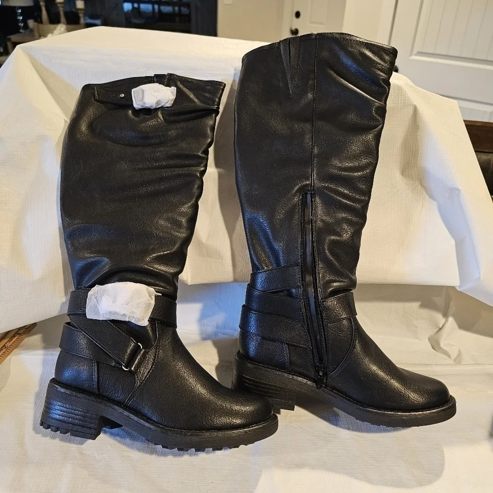 Carlos By Carlos Santana Sabina Women's Black Wife Calf Boots 5.5 NEW - Picture 2 of 15